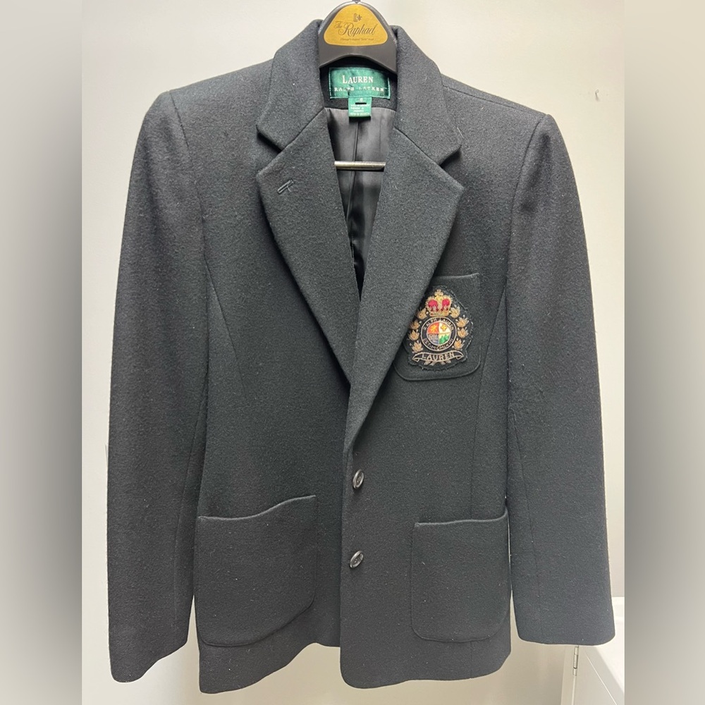 Lauren Ralph Lauren Black Blazer with Crest